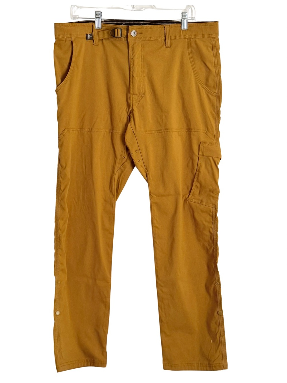 prAna Stretch Zion Pants Men’s 36x30 Mustard Brown Cargo Hiking Outdoor